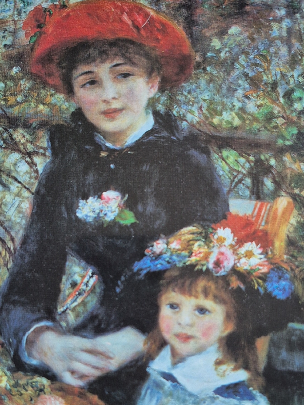 Tin Print of Pierre Auguste Renoir's Two Sisters (On the Terrace) Impressionist